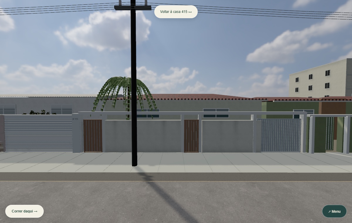 Captura real do jogo: A vizinha de muro creme. Paisagem.